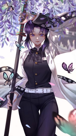 Shinobu Kocho from Kimetsu no Yaiba with Katana