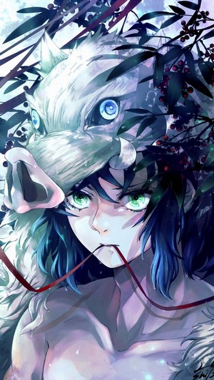 Inosuke Hashibira, Unmasked, (Kimetsu no Yaiba), 4k