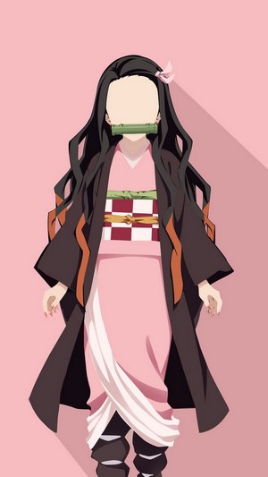 Nezuko, Minimalist, (Kimetsu no Yaiba), 4k