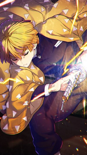 Zenitsu Agatsuma from Demon Slayer with Lightning