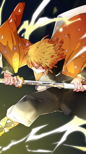 Zenitsu Agatsuma from Demon Slayer with Lightning