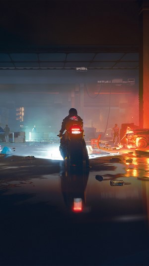 Motorcycle rider in Cyberpunk 2077 4K