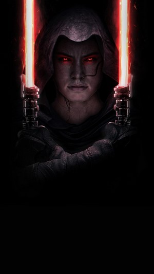 Rey from Star Wars: The Rise of Skywalker with dual lightsabers 4K
