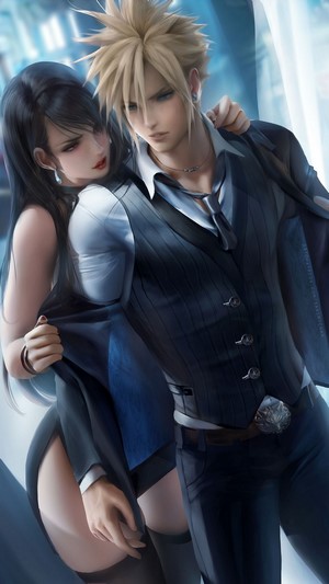 Cloud Strife, Tifa Lockhart, Final Fantasy 7 Remake, 4k