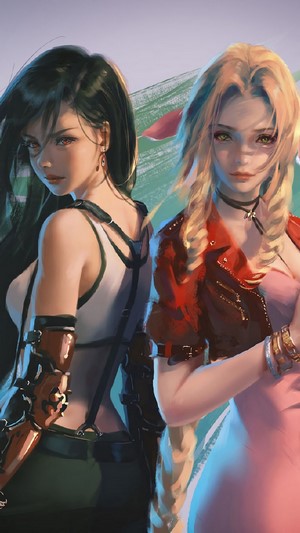Tifa and Aerith, Final Fantasy 7 Remake, Girls, 4k