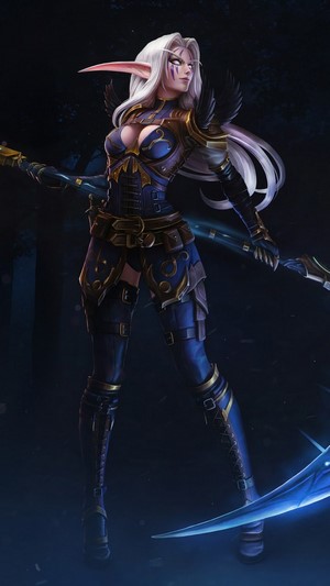 Elf Warrior with Scythe from WoW 4K