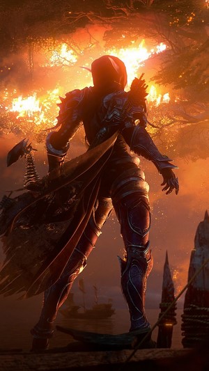 Sylvanas Windrunner from WoW burning Teldrassil 4K