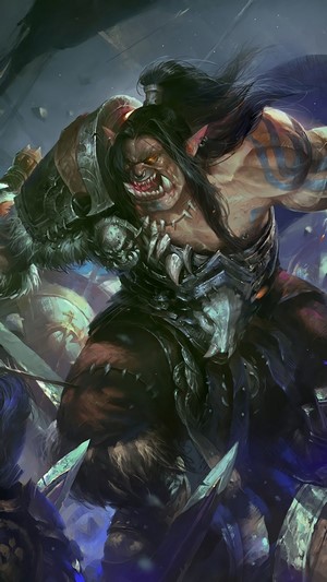 Grommash Hellscream from WoW in battle 4K