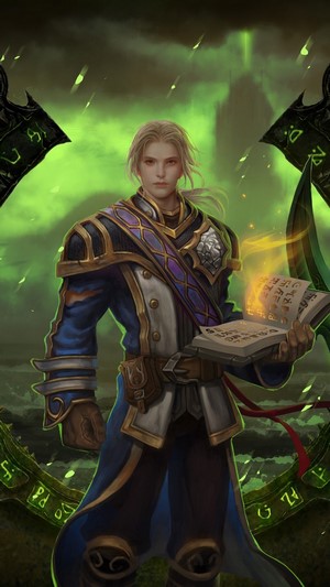 Anduin Wrynn from World of Warcraft casting a spell