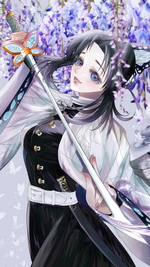 Shinobu Kocho from Kimetsu no Yaiba with Katana