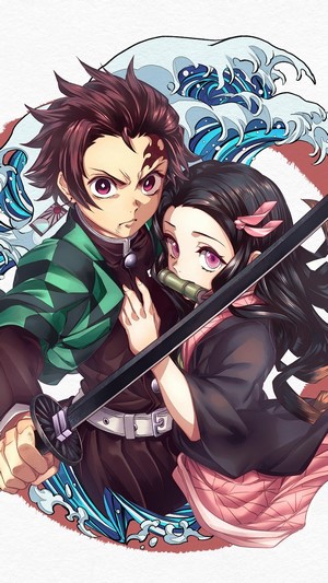 Tanjiro, Nezuko, Kimetsu no Yaiba, 4k
