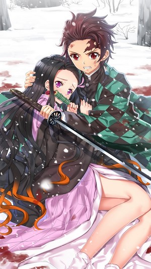 Tanjiro, Nezuko, Kimetsu no Yaiba, 4k