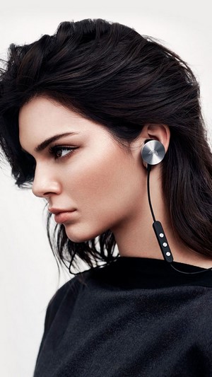 Kendall Jenner wearing headphones