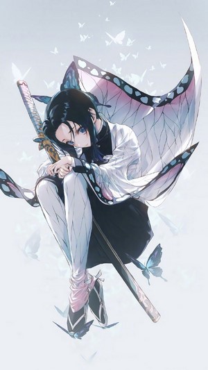 Shinobu Kocho, Butterflies, Kimetsu no Yaiba, 4k