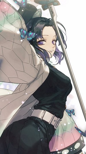 Shinobu Kocho from Kimetsu no Yaiba with Butterflies