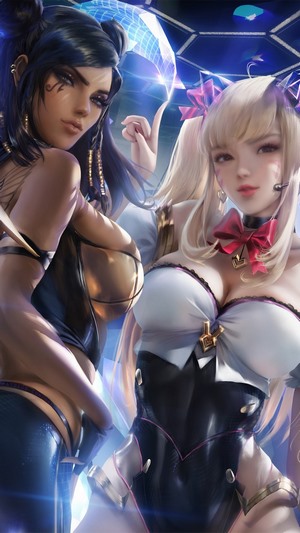 Ahri and Pharah from K/DA and Overwatch 4K