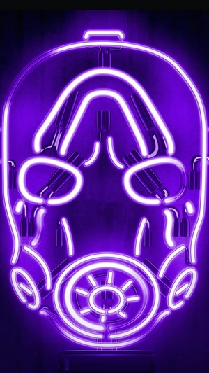 Psycho Mask from Borderlands 3 Neon Art 4K