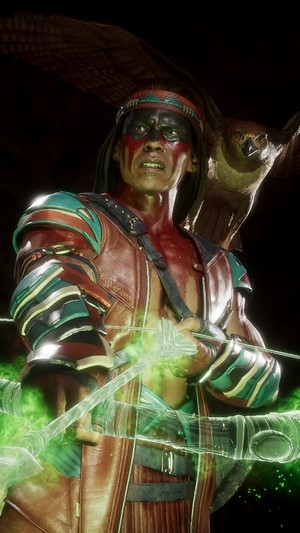Nightwolf from Mortal Kombat 11 with bow and arrow