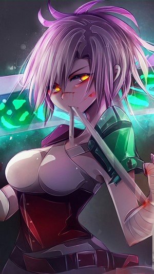 Riven from LoL holding a sword, 4K