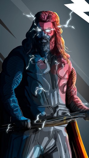 Thor from Avengers Endgame with Stormbreaker 4K