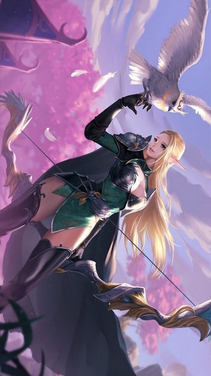 Elf Archer with Owl and Bow 4K