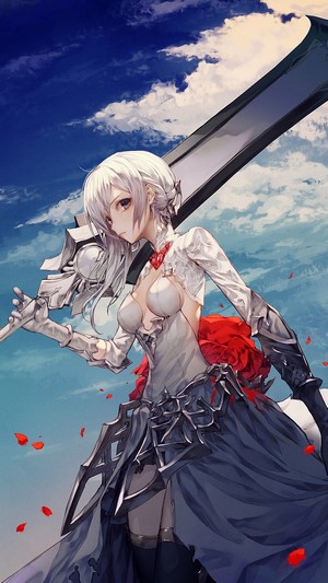 Anime Girl Warrior with Large Sword