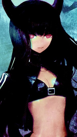 Anime Girl with Black Hair and Horns