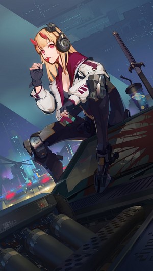 Anime, Girl, Cyberpunk, Sci-Fi, 4k
