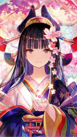 Anime, Girl, Beautiful, Kimono, 4k