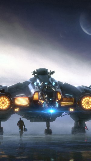 Star Citizen Aircraft on Alien Planet 4K