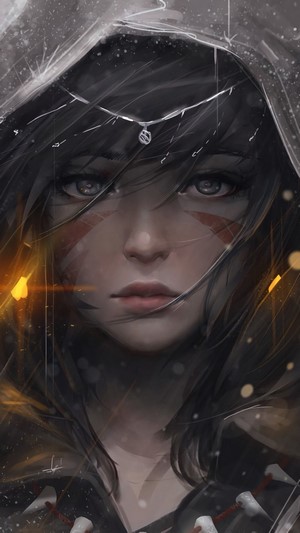Fantasy Girl Warrior in Hood 4K