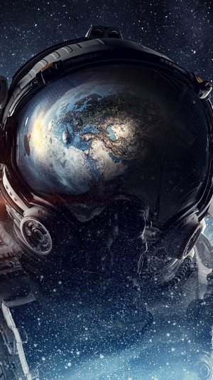 Astronaut, Outer Space, Planet, Stars, 4k