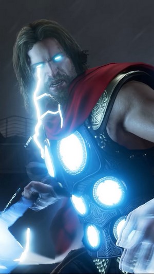 Thor from Marvel's Avengers with Mjolnir