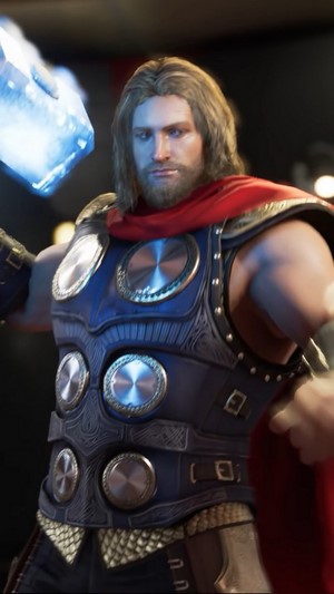 Thor from Marvel's Avengers with Mjolnir