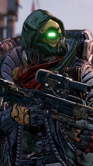 FL4K from Borderlands 3 with a sniper rifle