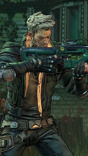 Zane from Borderlands 3 with a rifle