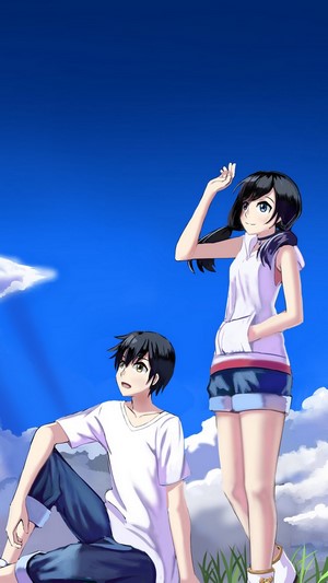 Hina Amano and Hodaka Morishima from Weathering With You