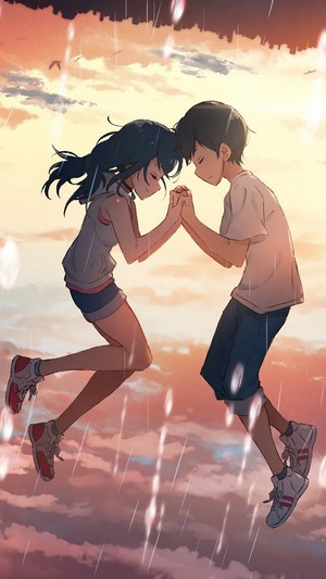 Hina Amano and Hodaka Morishima from Weathering With You in 4K
