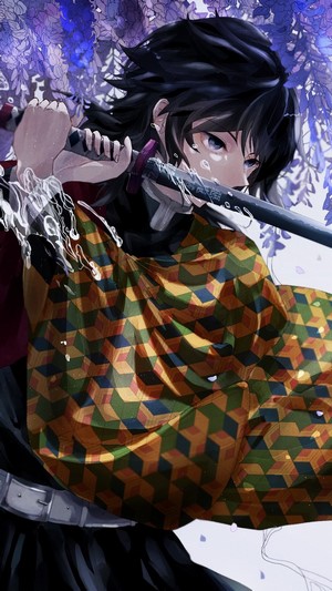 Giyu Tomioka, Katana, Kimetsu no Yaiba, 4k