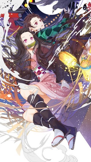 Nezuko and Tanjiro from Kimetsu no Yaiba 4K