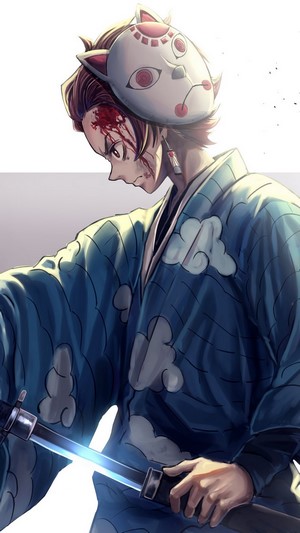 Tanjiro Kamado from Kimetsu no Yaiba with Mask 4K