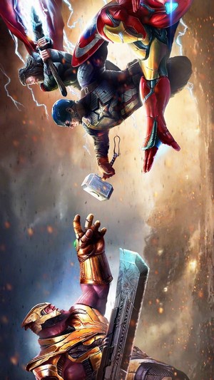 Thanos vs. Iron Man, Captain America, Thor, Avengers Endgame HD
