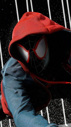Miles Morales Spider-Man in Red Hoodie 4K