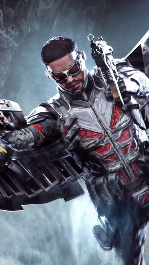Falcon from Marvel with Guns 4K