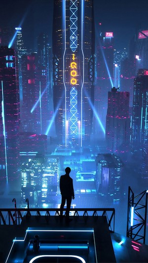 Sci-Fi, City, Buildings, Night, Cityscape HD HD Phone Wallpaper | Rare ...