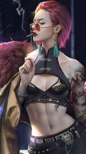 Cyberpunk, Girl, Digital Art, Sci-Fi HD