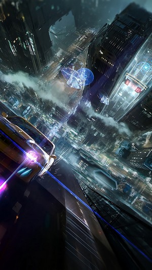 Sci-Fi, Cyberpunk, Car, Night, City HD