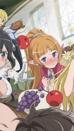 Hestia and Lefiya from DanMachi at a party