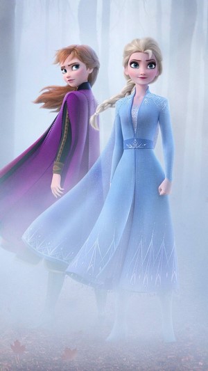 Anna and Elsa from Frozen 2