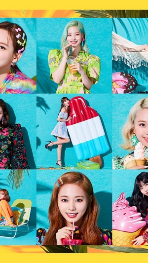 TWICE members in summer concept